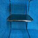 Vintage 1970s coffee table square chrome base u-shaped oval profile