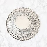 Coupe ronde décorative en métal argenté australien