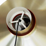 Brass coloured aluminium pendant light from Lyskaer. Denmark 1970s