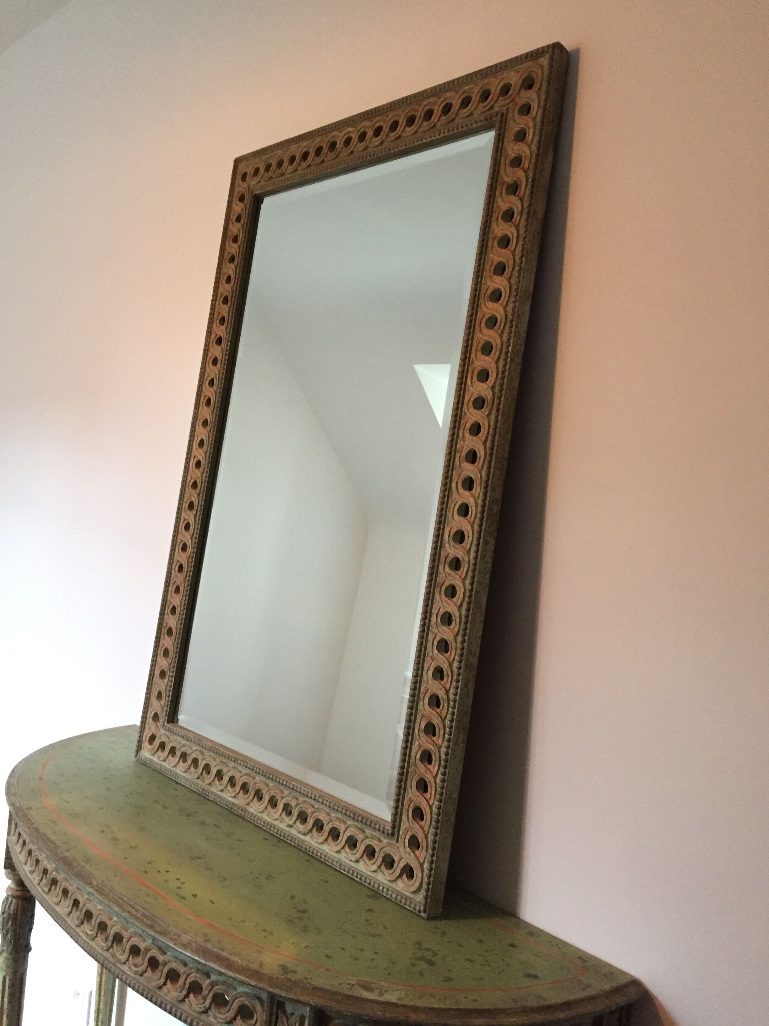Diptyque console et miroir Louis XVI en bois