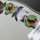 Antique compote dish "Marrons" Longchamp earthenware, polychrome ironstone.