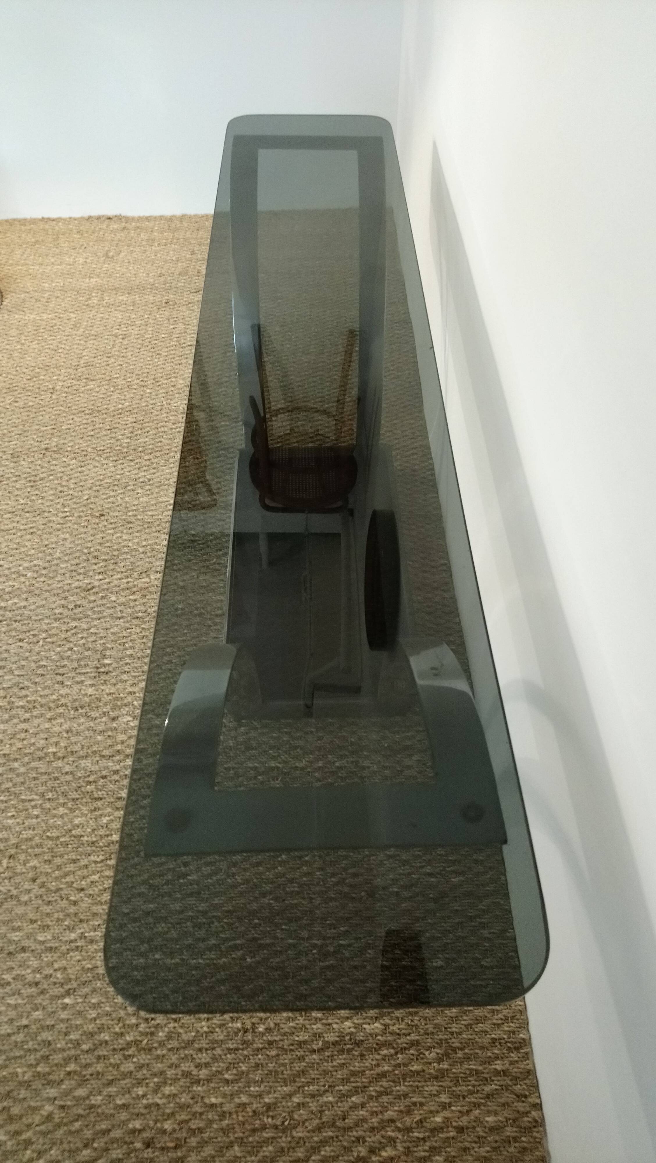 Console glass and chrome 70 years