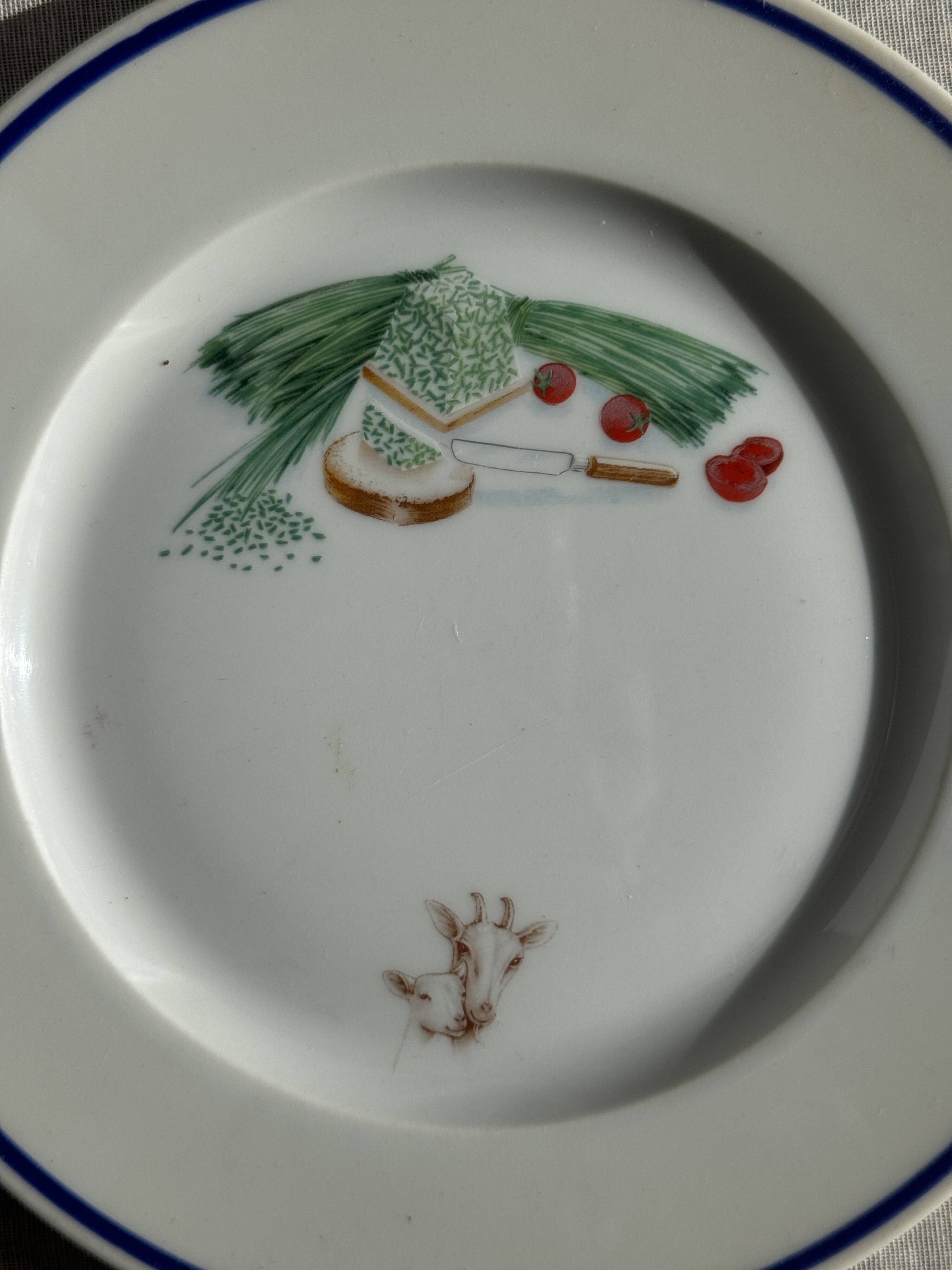 Set of 12 cheese plates France Chavroux 1990s D 21.5