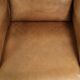 Comfortable cowhide wingback armchair with a timeless English look