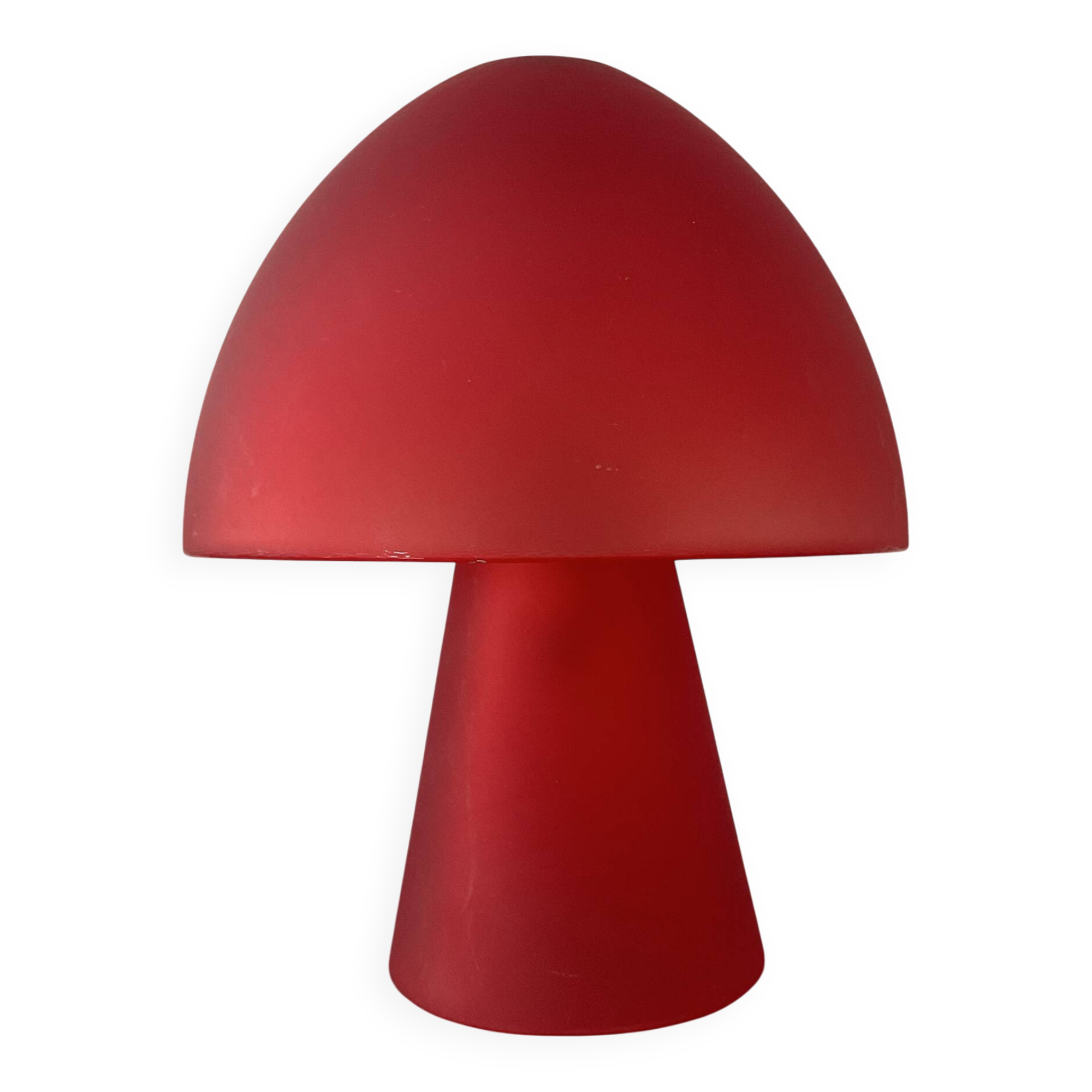 Lampe champignon vintage en verre rouge 