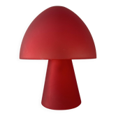 Vintage red glass mushroom lamp