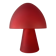 Lampe champignon vintage en verre rouge 