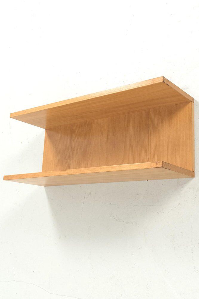 Blonde Wood Veneer Wall Shelf