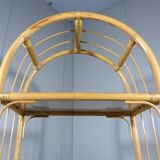 Rattan & smoked glass display rack 1970’s