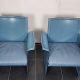 Korium Leather Armchairs by Tito Agnoli for Matteo Grassi, 1970s