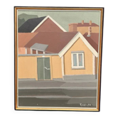 Original Vintage Swedish Oil on Canvas – “City Scene” by Gunnar Fohlin – Signed & Dated 1987 – Vintage & Framed