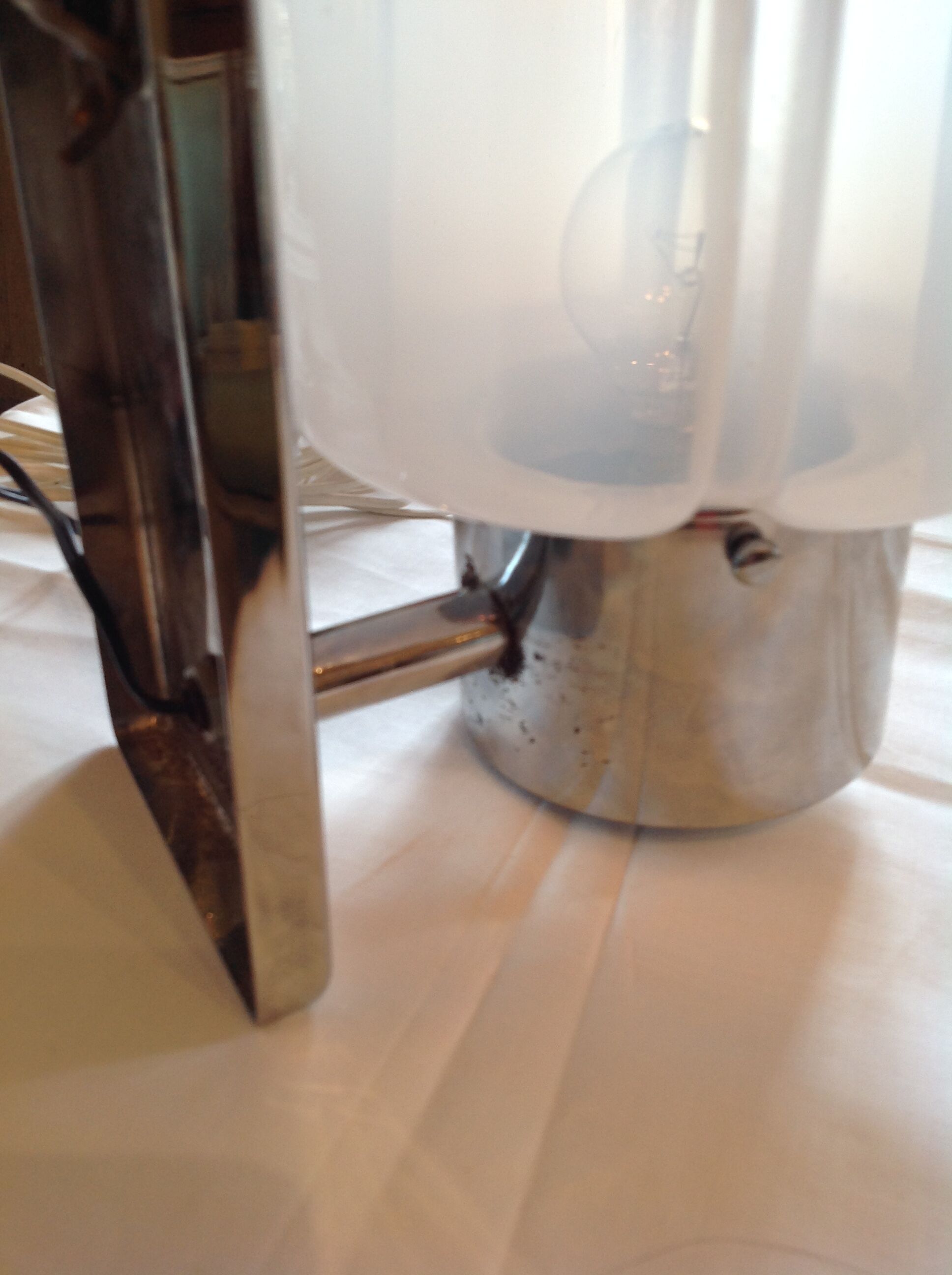 Chrome wall light with globe in Murano, year 70