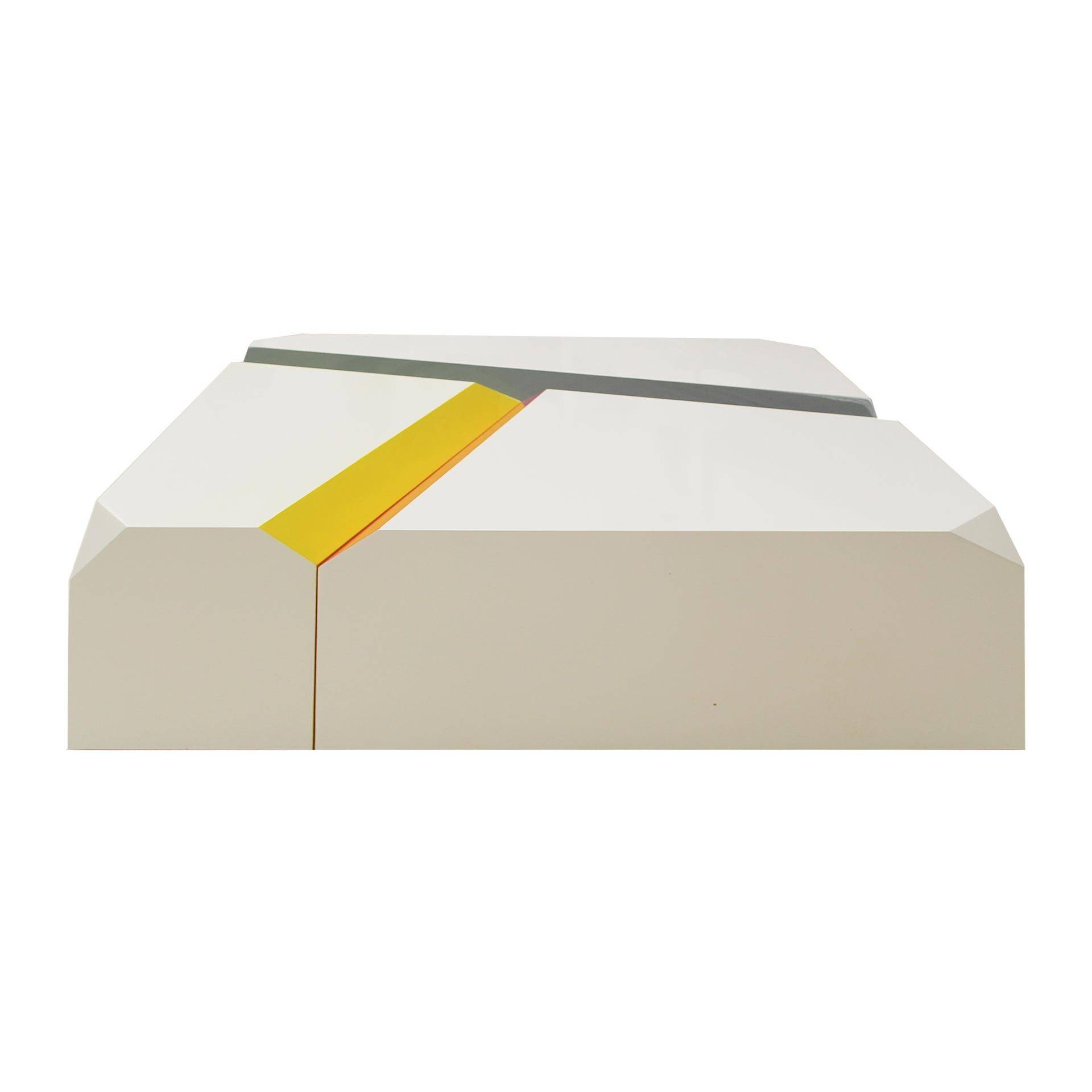 Modular Coffee Table Made In Coloured Lacquered Wood With Gloss FInish