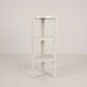 SET OF THREE STACKING SIDE TABLES IN WHITE MOULDED PLASTIC