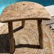 Set of 2 stools brutalist tripod oak/beech