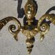 Appliques murales en bronze, abat-jour en soie, la paire