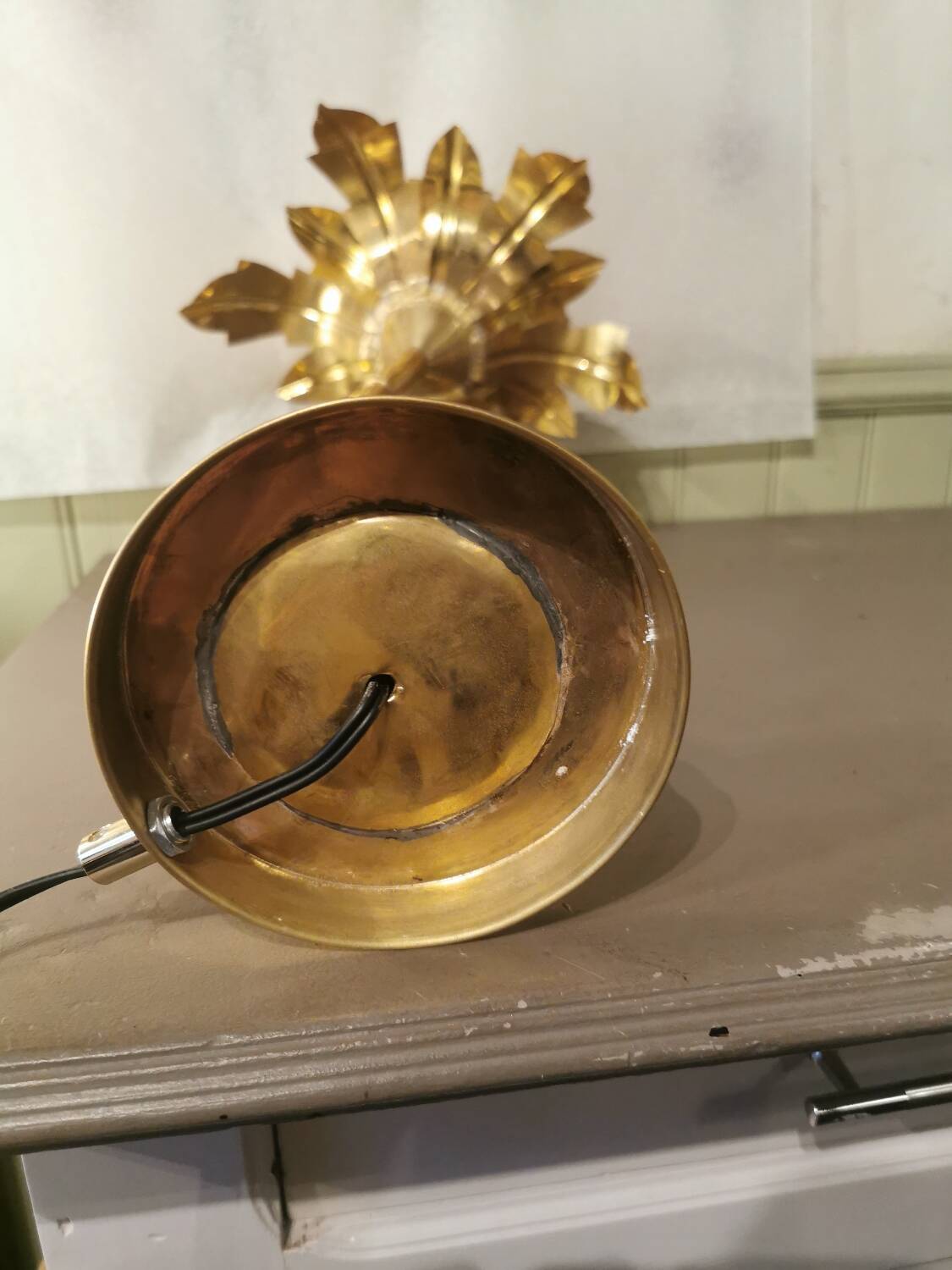 Solid brass palm tree lamp