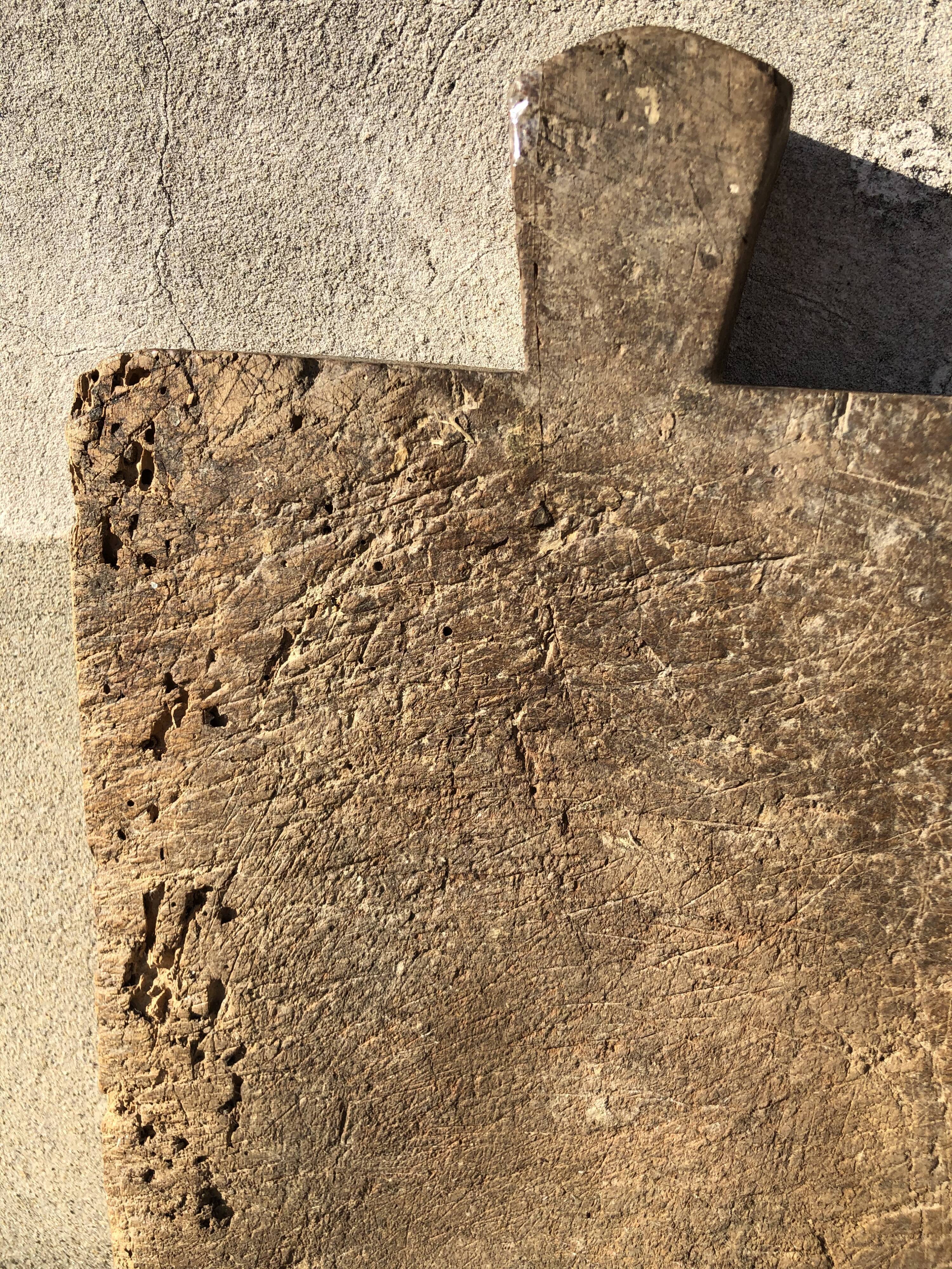 Old-fashioned butcher's butcher's board from vintage deco wood