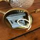 Duo of brass and glass wall lamps