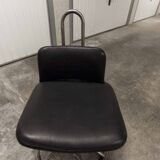 Pair of French Army telegraph operator's swivel chairs, new leather