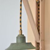 Green lamp and wooden support