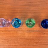Coloured German shot glasses from the mid-century, 1960s, set of 6.