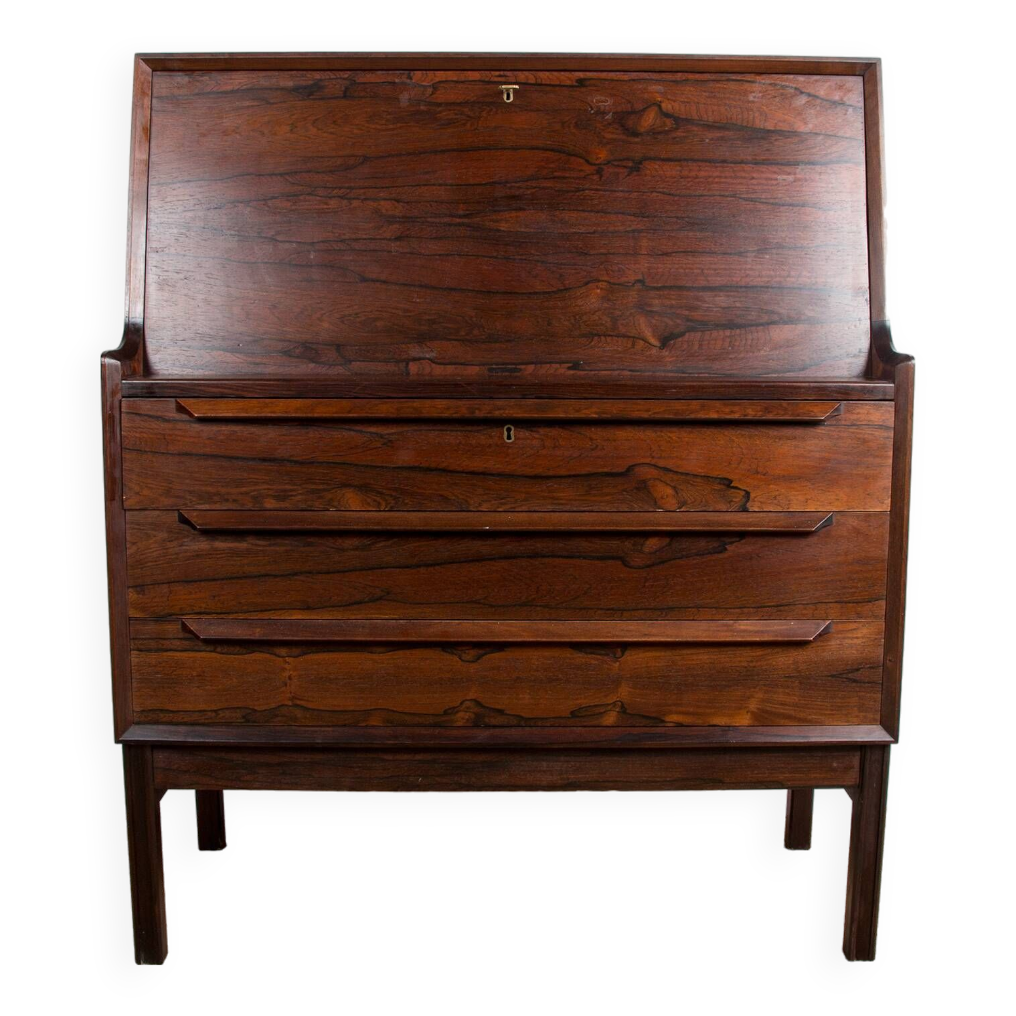 Secretary desk, Danish Rosewood by Arne Wahl Iversen for Branderup Mobelfabrik 1960.