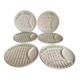 Six antique asparagus plates
