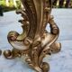 Pair of gilded bronze andirons Louis XV