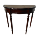English-style half-moon console, mahogany and leather