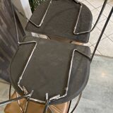 Set of 4 Linda armchairs by Arrben in camel leather with a chrome frame.