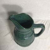 Pichet 80cl céramique émaillée + anse bleu vert cuisine vintage