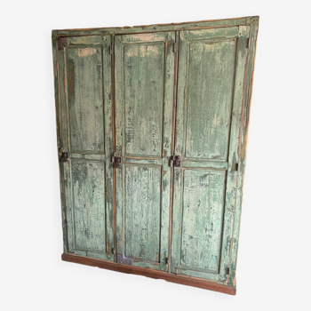 Old wooden locker room with 3 doors, nice patina