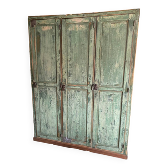 Old wooden locker room with 3 doors, nice patina