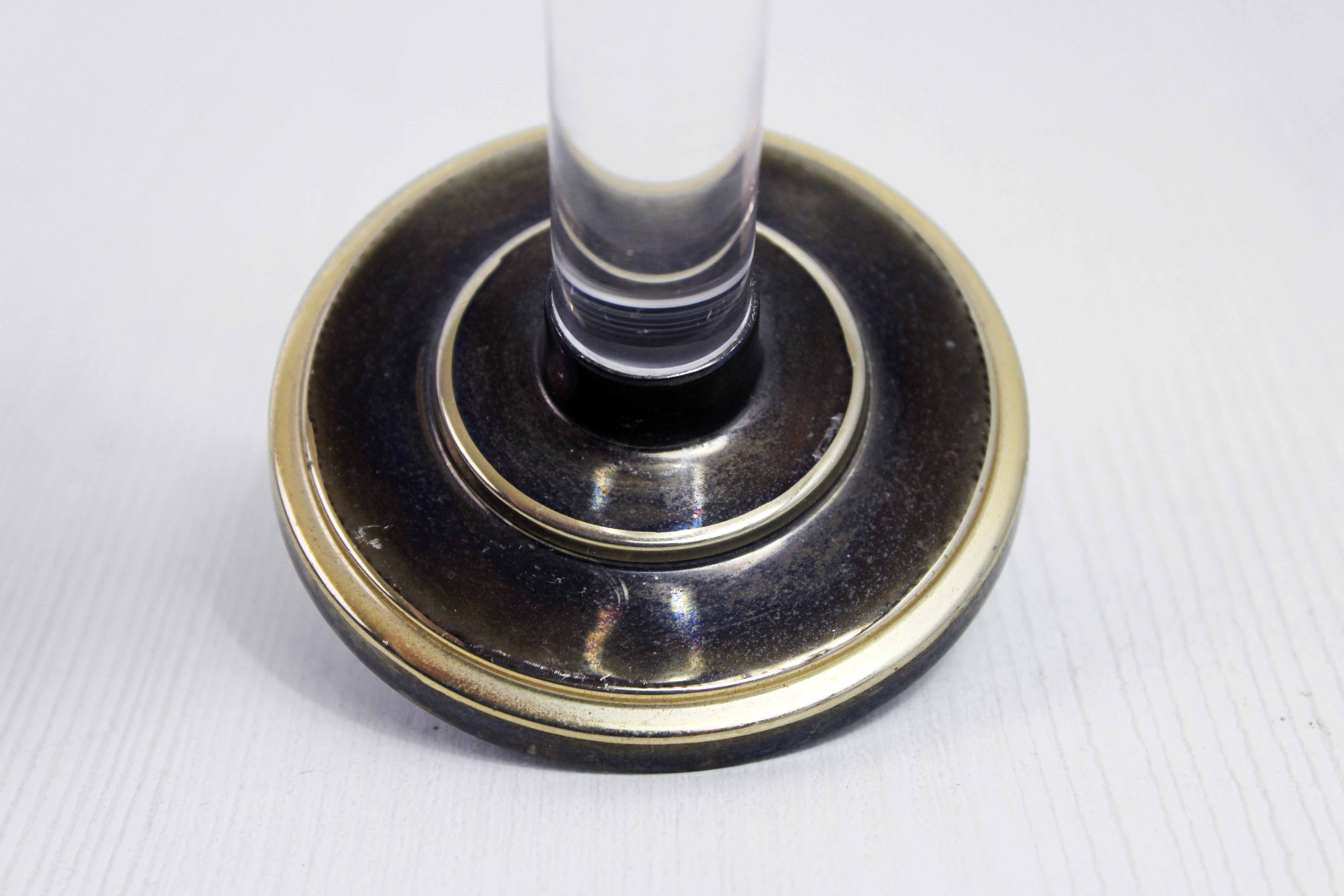Vintage candle holder in lucite and brass