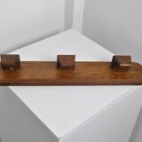 Wall mounted oak coat rack 1950
