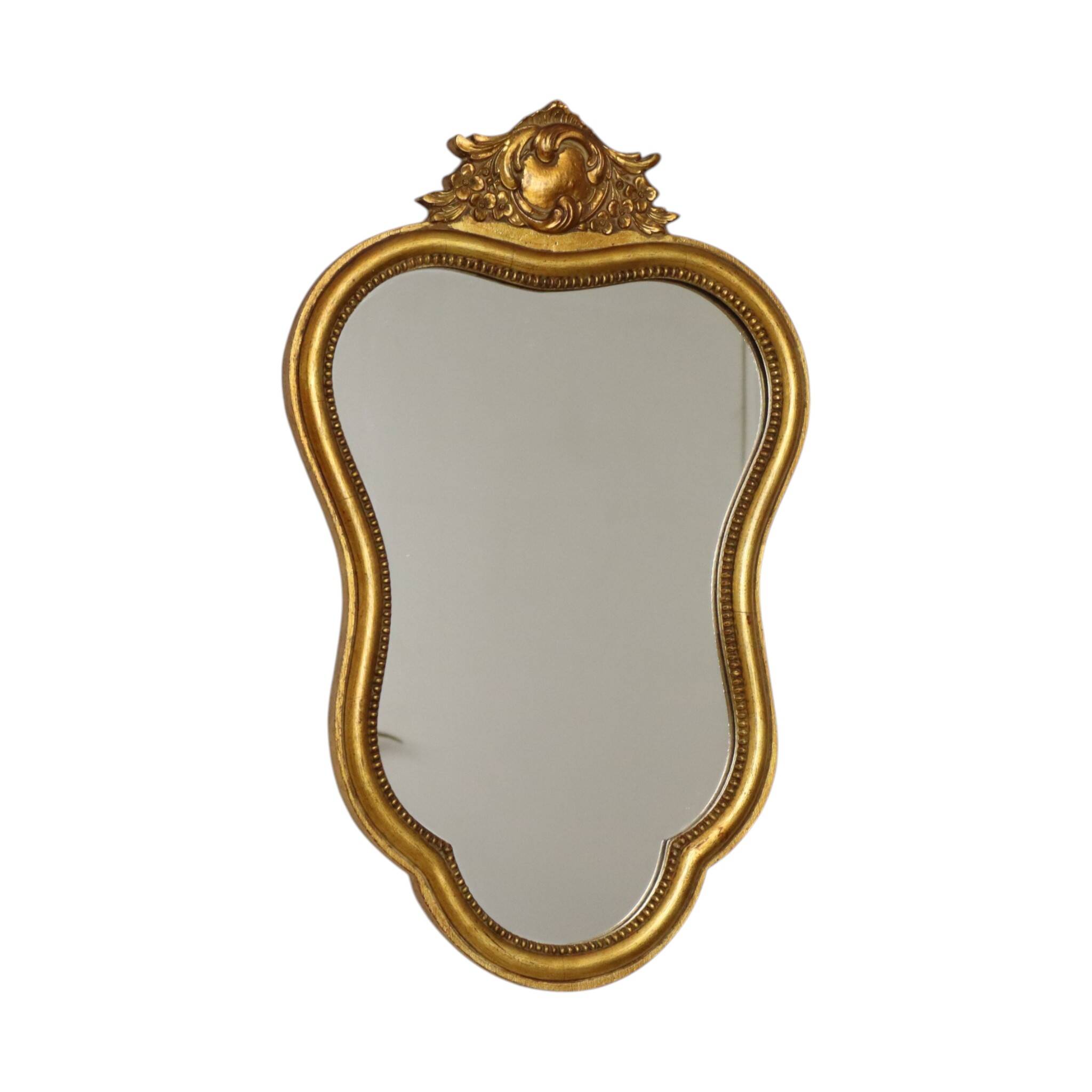 Miroir en bois de style baroque doré français classique 54 cm