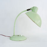 Green metal saucer desk lamp orientable. Year 50