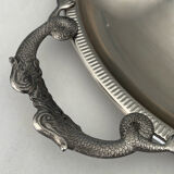 Round plateau Jean Couzon in stainless steel – Vintage design serving dish