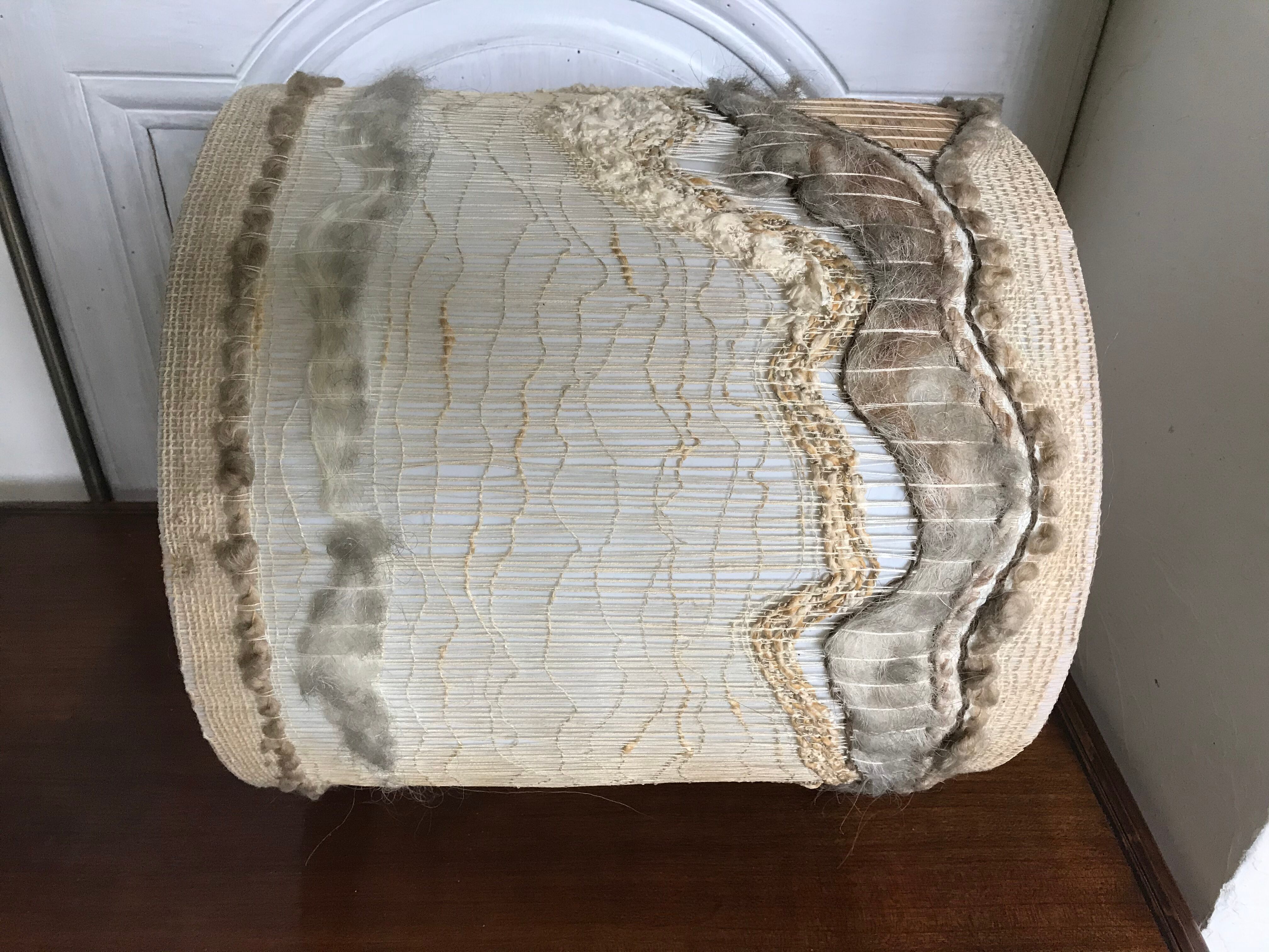 Vintage natural fibers lampshade