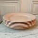 Set of 6 flat plates Digoin Sarreguemines pale pink 50s