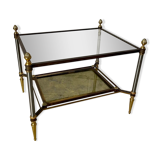 Brass, steel and patinated brass sofa end 1960