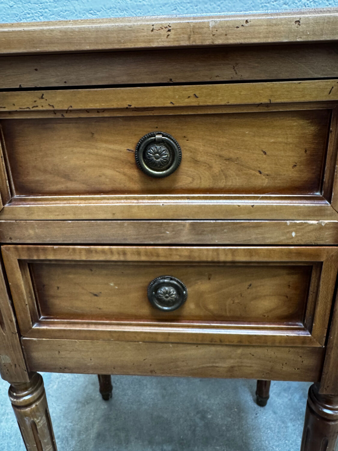 Pair of Louis XVI style bedside tables