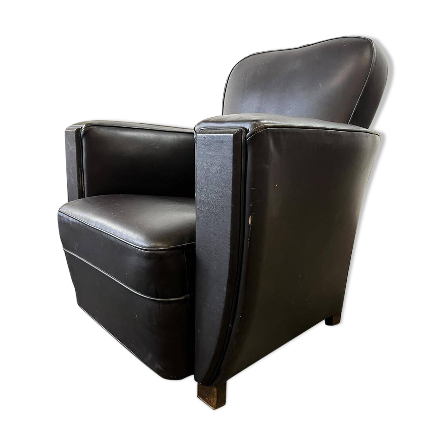 Vintage Art Deco leather armchair / single armchair / chair