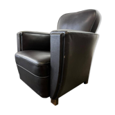 Fauteuil Art déco vintage en cuir