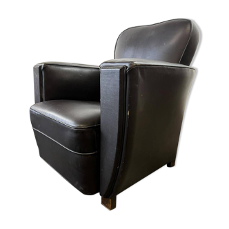 Vintage Art Deco leather armchair / single armchair / chair