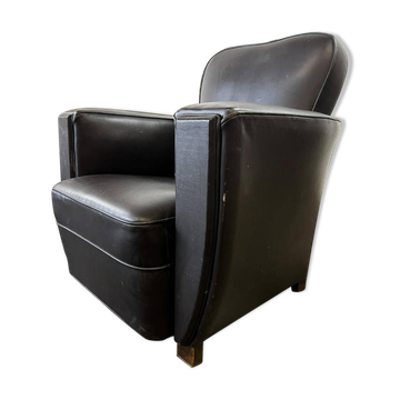 Vintage Art Deco leather armchair / single armchair / chair