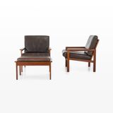 Capella Easy Chairs with Ottoman by Illum Wikkelsø for Nelse Eilersen, Denmark, 1950s, Set of 3