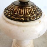 Alabaster and brass lamp, living room table lamp, decorative home lamp