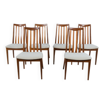 Chaises de salle à manger en teck du milieu du siècle par Leslie Dandy pour G-Plan, années 1960, lot de 6